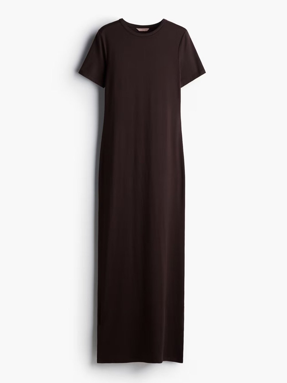 H&M Brown Short-Sleeve Maxi T-Shirt Dress
